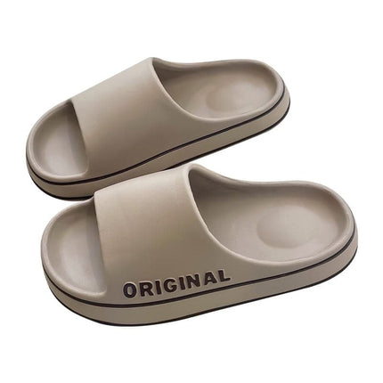 Women Thick Sole Summer Beach Slides Bathroom Anti-Slip Slipper Soft Sandals Fashion Flip-Flops Ultra-Light Letter Shoe