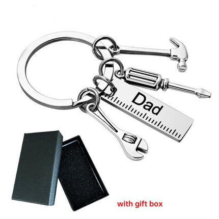 Fashion Dad Letters Keychains Creative Hammer Screwdriver Wrench Keyring Handbag Decor Tassel Hanging Pendant Father's Day Gifts