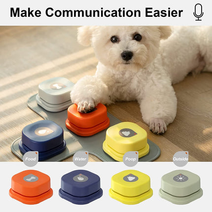 MEWOOFUN Dog Button Record Talking Pet Communication Vocal Training Interactive Toy Bell Ringer With Pad and Sticker Easy To Use