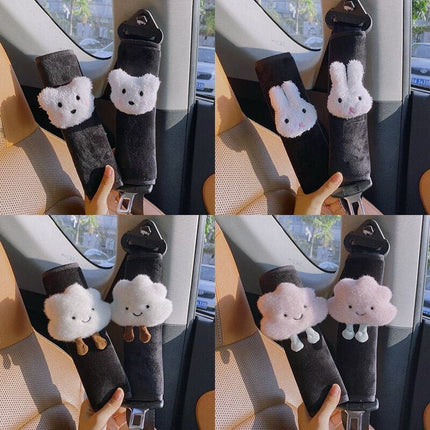 Car Accessories Decorate Seat Belt Cover Shoulder Strap Harness Cushion Cartoon Cloud Car Seatbelt Shoulder Pad Protector