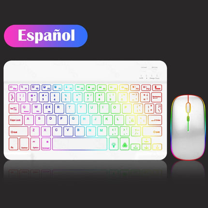 10inch Backlit For iPad Keyboard and Mouse Backlight Bluetooth Keyboard For IOS Android Windows Wireless Keyboard and Mouse