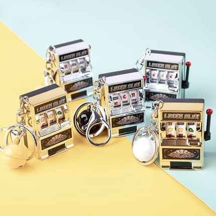 1pc Lucky Jackpot Mini Fruit Slot Machine Fun Birthday Keychain Gift Kids Educational Toy Coin Operated Games Gambling Machine