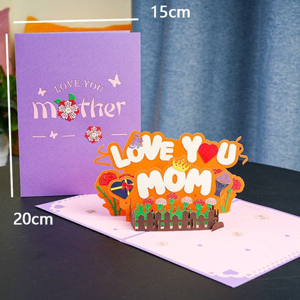Happy Mothers Day Greeting Card Pop Up 3D Gift for Mom
