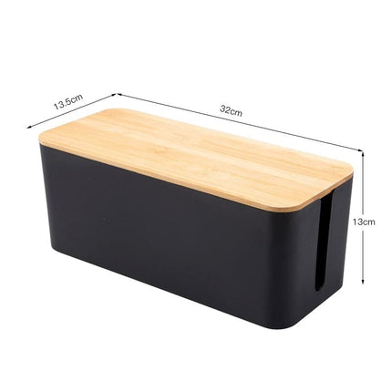 Socket Storage Box Dustproof High Quality Imitation Teak Cover Cable Manager Computer Hub Plug in Storage Box 1PC