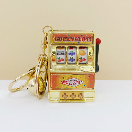 1pc Lucky Jackpot Mini Fruit Slot Machine Fun Birthday Keychain Gift Kids Educational Toy Coin Operated Games Gambling Machine