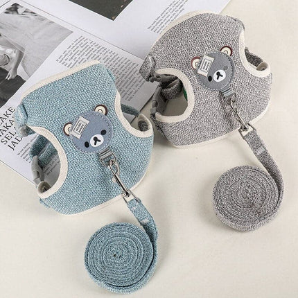 Dog Leash Cute Small Pet Vest Undershirt Type Breathable Adjustable Chest Harness Outdoor Walking Pet Supplies