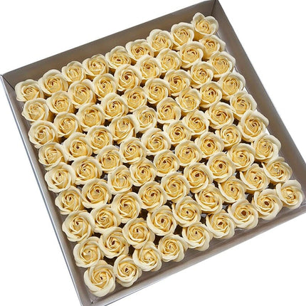 81Pcs Artificial Soap Flower Rose Flower Head Decor Flower Box Essential Wedding Bouquet Valentine'S DayGift Holding Flower Gift