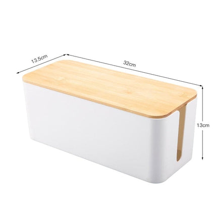 Socket Storage Box Dustproof High Quality Imitation Teak Cover Cable Manager Computer Hub Plug in Storage Box 1PC