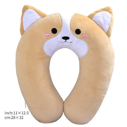 Corgi Shiba Inu Cartoon Car Headrest Neck Protection Pillow A Pair Of U-shaped Pillow Car Waist By Four Seasons Universal