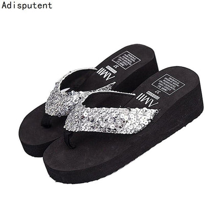 Wedge Heels Flip Flops Women Slippers Summer Thick Bottom Sandals Platform Slippers Soft Fashion Shoes Non-Slip Beach Slides