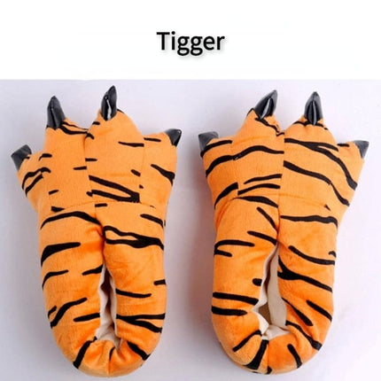 2023 Winter Warm Soft Indoor Floor Slippers Women Men Children Shoes Paw Funny Animal Christmas Monster Dinosaur Claw Plush Home