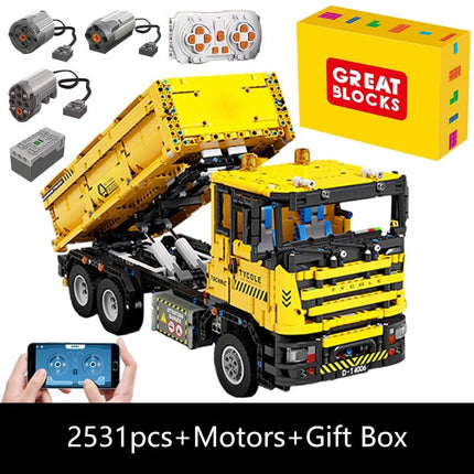 Technical Car Excavator APP Remote Control Moter Power T4001 Bricks Building Blocks Engineering Truck Toys Kids Moc Sets Gift