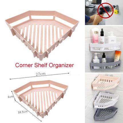 Bathroom Corner Shelf Without Drilling Organizer Toilet Shampoo Gel Storage Basket Decoration Shower Rack Holder Accessories