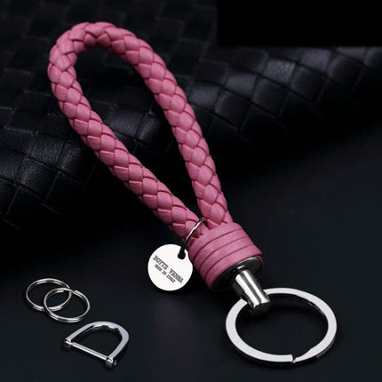 Leather car key chain Men's high quality key chain pendant cowhide hand woven women's creative gift decorative key chain lanyard