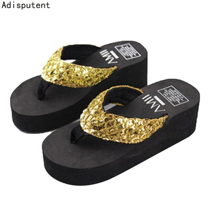 Wedge Heels Flip Flops Women Slippers Summer Thick Bottom Sandals Platform Slippers Soft Fashion Shoes Non-Slip Beach Slides