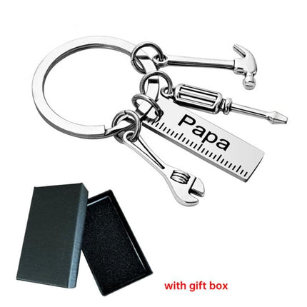 Fashion Dad Letters Keychains Creative Hammer Screwdriver Wrench Keyring Handbag Decor Tassel Hanging Pendant Father's Day Gifts