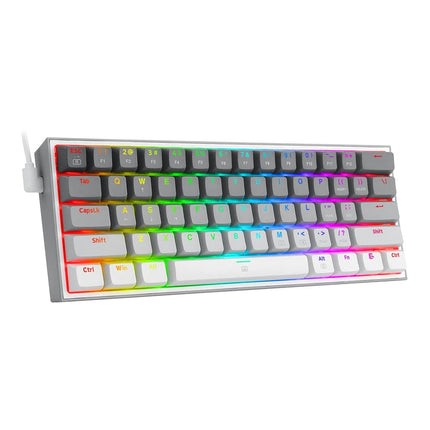 Fizz K617 RGB USB Mini Mechanical Gaming Wired Keyboard Red Switch 61 Key Gamer for Computer PC Laptop detachable cable
