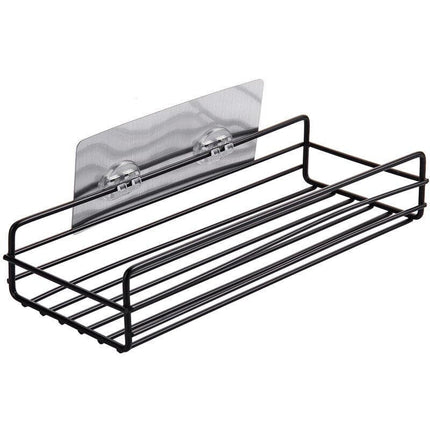 Bathroom Storage Rack Kitchen Organizer Shelf Black Shelves Corner Frame Iron Shower Punch Free Mounted Caddy Rack