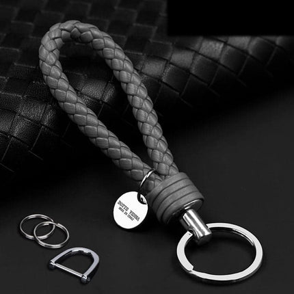 Leather car key chain Men's high quality key chain pendant cowhide hand woven women's creative gift decorative key chain lanyard