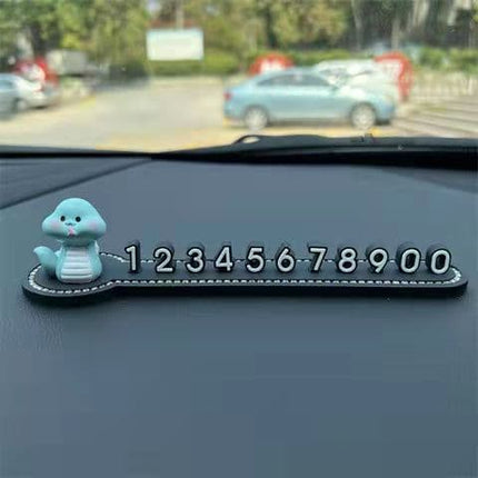 Car Temporary Parking Card Car Phone Number plate Car decoration Cartoon animal car interior Portable  telephone number plate