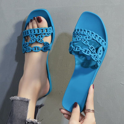 Women's Fashion Slippers 2023 Summer New Fashion Hollow Breathable PVC Non slip Rubber Sole Casual Walking One Word Home Outwear