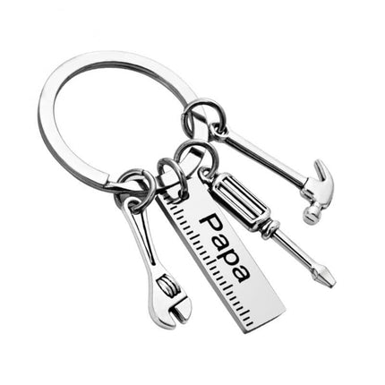 Fashion Dad Letters Keychains Creative Hammer Screwdriver Wrench Keyring Handbag Decor Tassel Hanging Pendant Father's Day Gifts