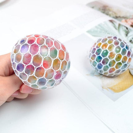 Stress Relief Squeeze Grape Balls Relieve Pressure Balls Hand Fidget Toy Rainbow Novetly Squeeze Ball Mesh Squishy Colorful Ball