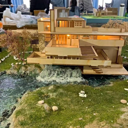 1/200 Scale Fallingwater Villa Model Architectural Model DIY Scene Model Building Sand Table Material (material package)