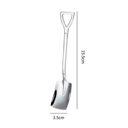 Shovel Spoon Stainless Steel Teaspoon For Coffee Spoon Fruit Ice Cream Dessert Scoop Kitchen Accessories Wedding Christmas Gift