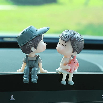 Car Accessories Cute Cartoon Couples Action Figure Figurines Balloon Ornament Auto Interior Dashboard for Girls Gifts