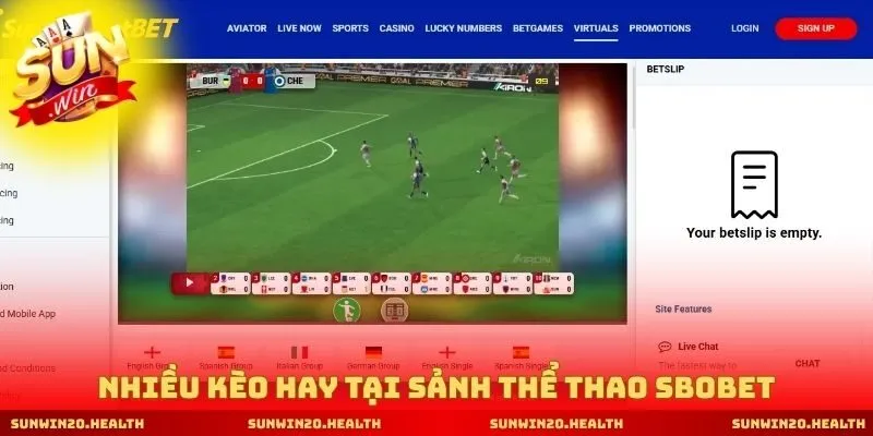 Nhiều kèo hay tại sảnh thể thao Sbobet