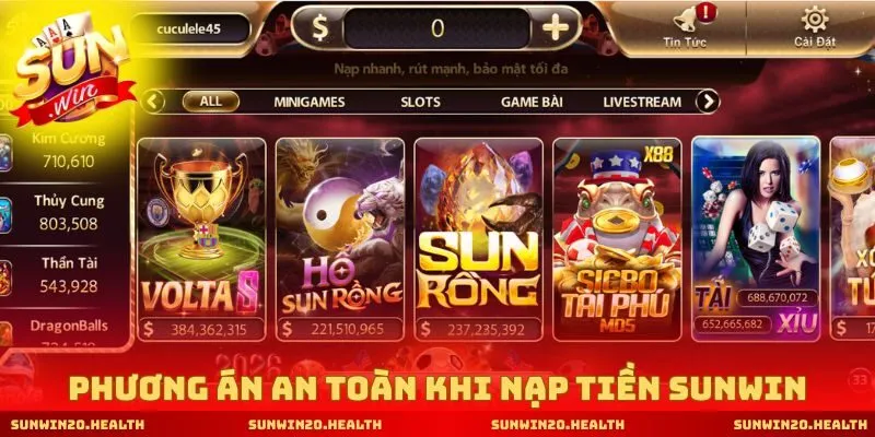 Phương án thanh toán an toàn khi nạp tiền SUNWIN
